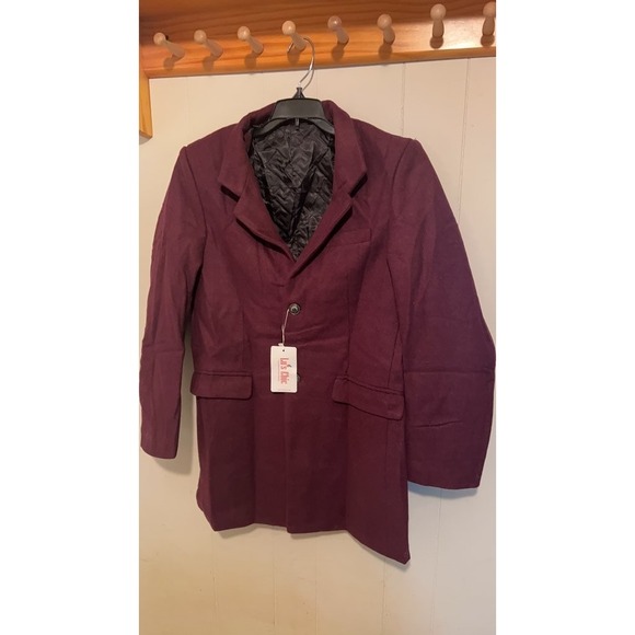 Lus Chic Jackets & Blazers - Lus Chic‎ Women's Burgundy Coat